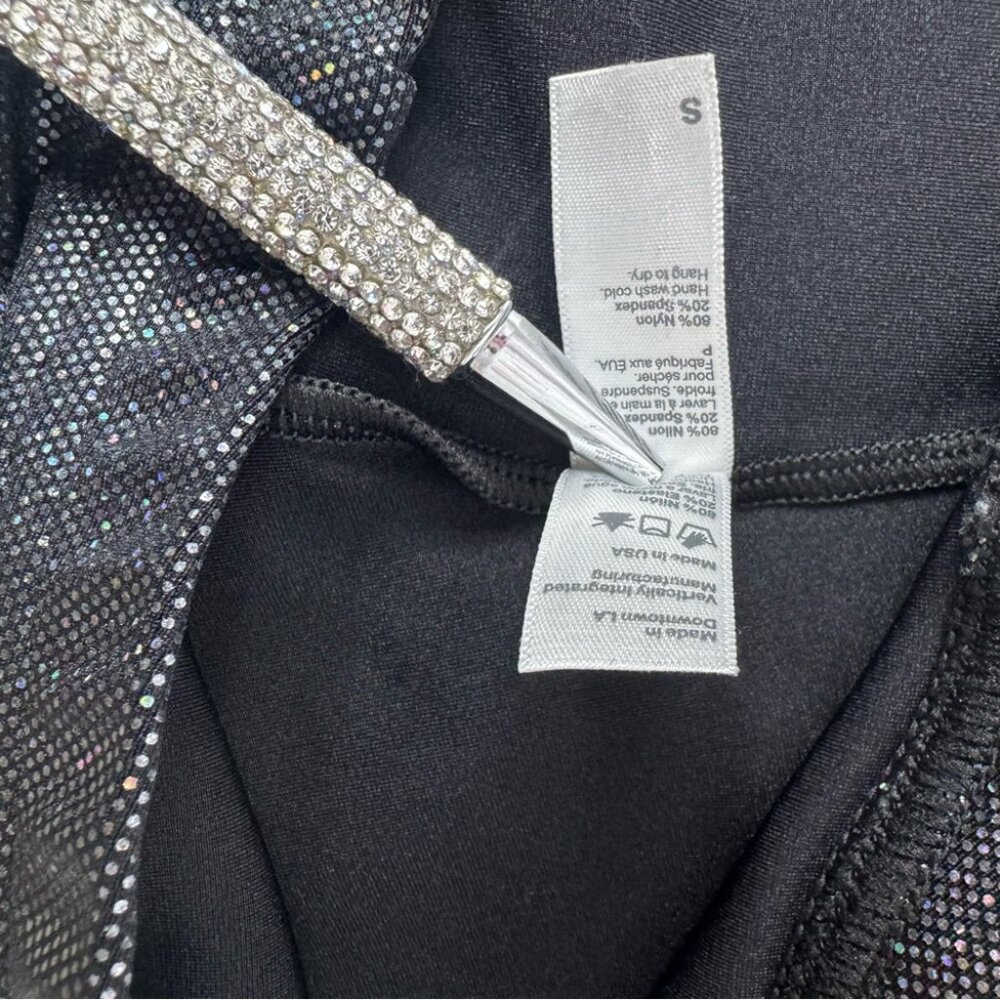 American Apparel leggings holographic sparkly shimmer Glossy Charcoal Leggings - Picture 5 of 6